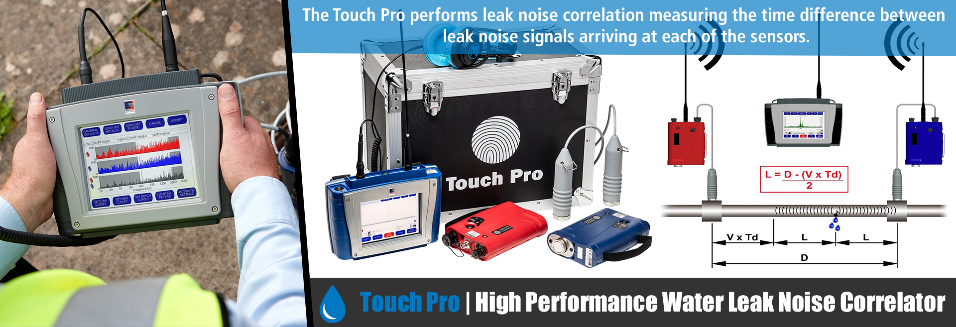 Touch Pro High Performance Water Leak Noise Correlator